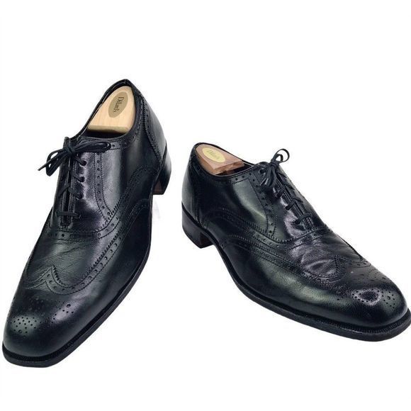 Hanover Vintage Embassy collection Mens Size 10 black leather oxford dress shoes main image 7